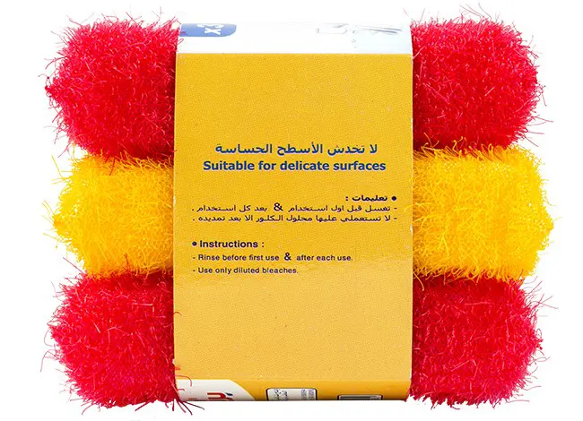 ليفة مطبخ قنفذ بريمو من وريتكس، 3 قطع،ألوان