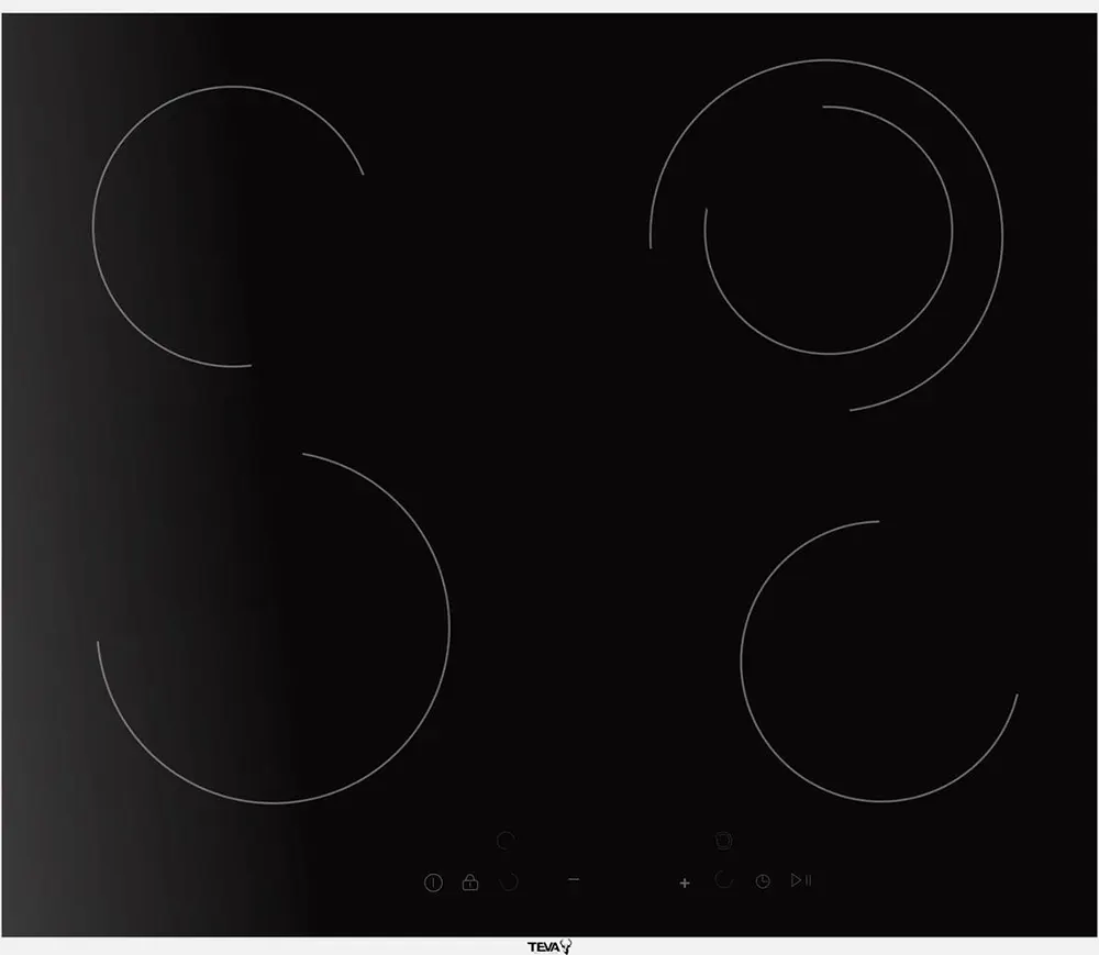 بوتاجاز بلت ان تيفا مسطح، 60 سم، 4 شعلة كهرباء، تحكم باللمس، زجاج، اسود، MS263