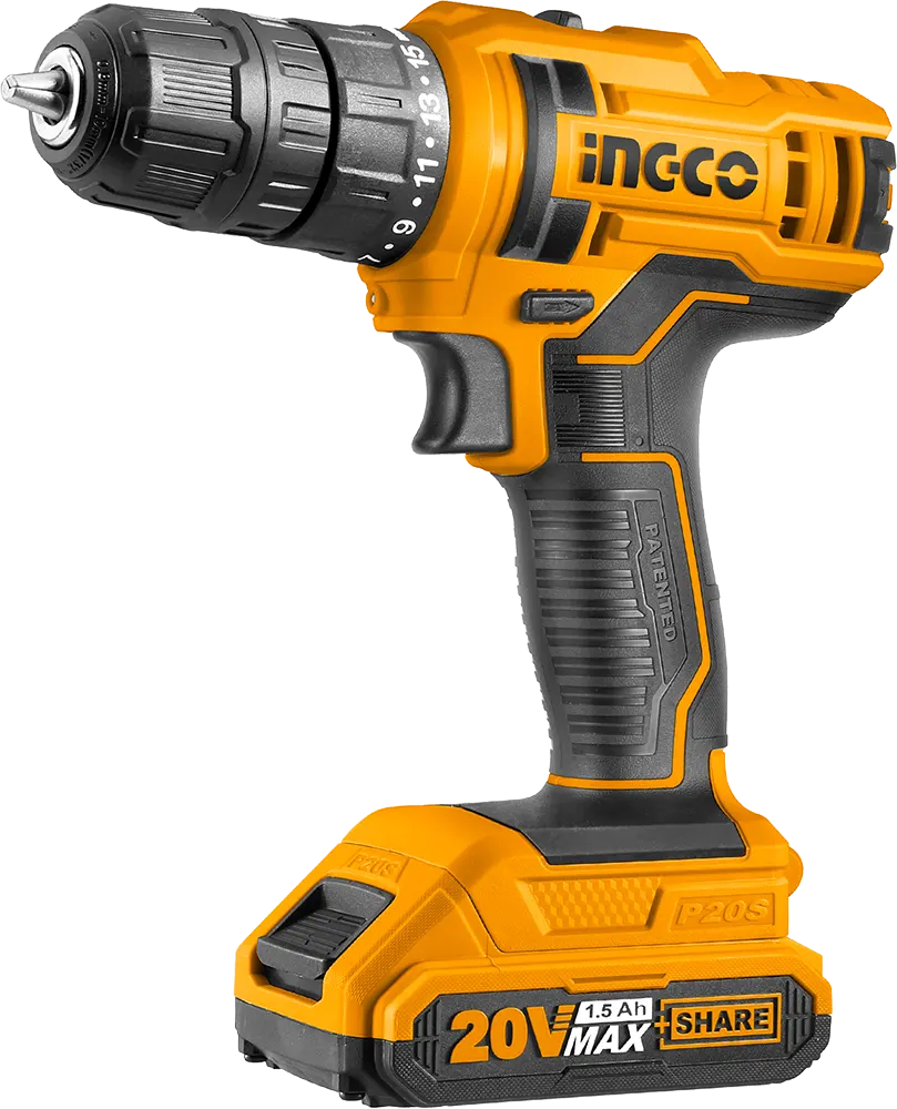 شنيور تخريم إنكو قابل للشحن، 20 فولت، 1 بطارية 1.5 أمبير، 45 نيوتن، 2 سرعة، أصفر، CDLI20051