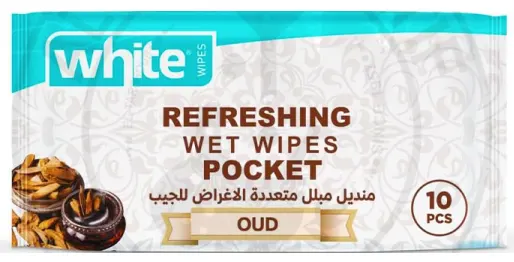 مناديل مبللة عود من وايت متعددة الاغراض للجيب ، 10 مناديل