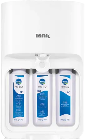 فلتر مياه تانك برو 8 مرحلة، مؤشر ليد، قابل للتعليق على الحائط، أبيض