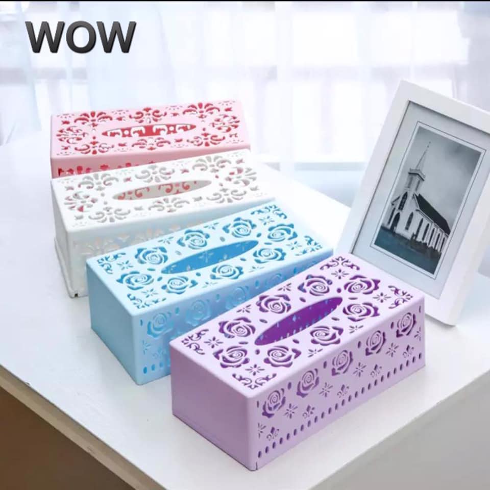 علبة منظمة للمناديل من عرفة، متعددة الألوان