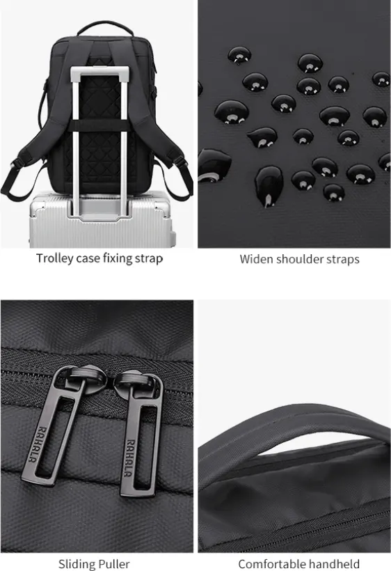 حقيبة ظهر لاب توب رحالة، 15.6 بوصة، مقاومة للماء، أسود-رمادي، RAL2026