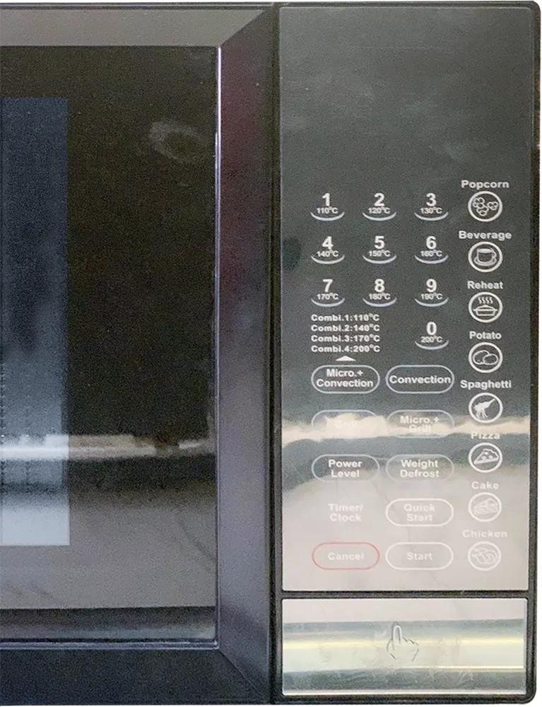 ميكروويف بلاك اند وايت 43 لتر، 1000 وات، شاشة ديجيتال، بشواية، كونفيكشن، أسود، MW-430 DGC