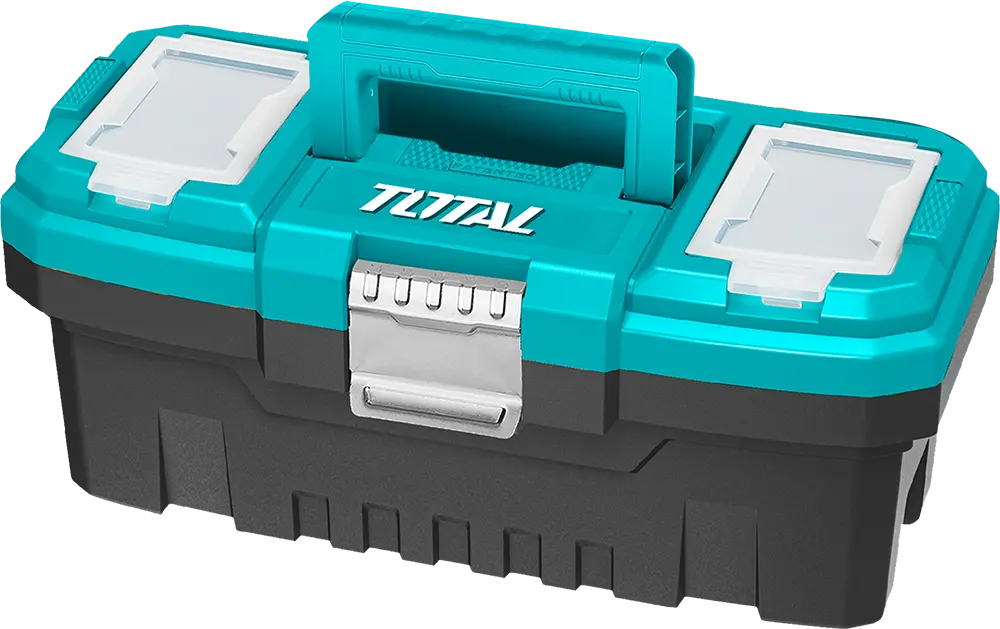 شنطة أدوات توتال تولز بلاستيك، 14 بوصة، قفل معدني، أزرق، TPBX0142