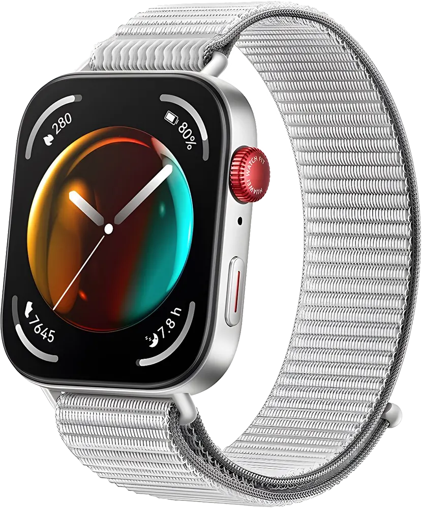 ساعة سمارت هواوي فيت 3 اصدار NFC، شاشة اموليد 1.82 بوصة، حزام نايلون، مقاومة للماء، رمادي