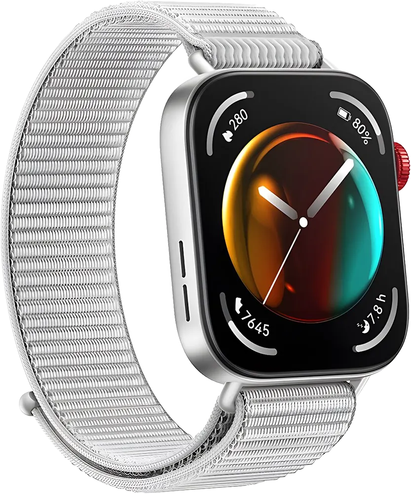 ساعة سمارت هواوي فيت 3 اصدار NFC، شاشة اموليد 1.82 بوصة، حزام نايلون، مقاومة للماء، رمادي