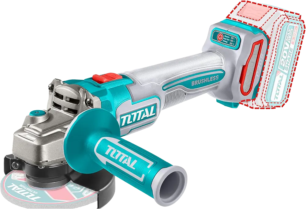 Total Tools Cordless Angle Grinder, 20V, 4.5", 1 x 4Ah Battery, Blue, TAGLI211541