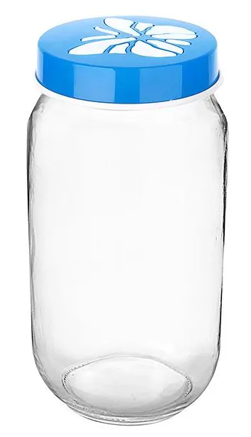 برطمان زجاج فراشة  بغطاء لف من تيتيز، 1000 مل ،ألوان متعددة،KC-165