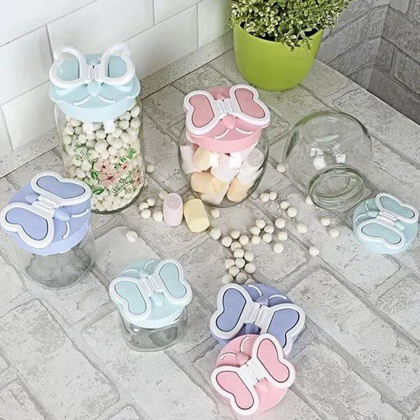 برطمان زجاج فراشة بيد من تيتيز، 500 مل ،ألوان متعددة، KC-221