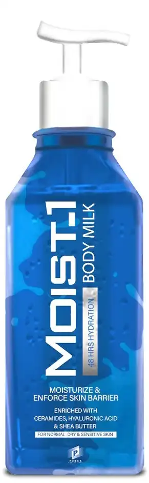 بادي ميلك مويست ون كريم مرطب للجسم للبشرة العادية والجافة والحساسة، 300 مل.