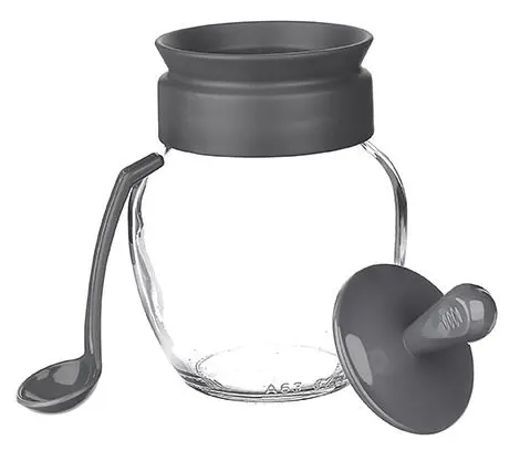 برطمان توابل زجاج بغطاء وملعقة من تيتيز، 370 مل،ألوان متعددة، KC-264