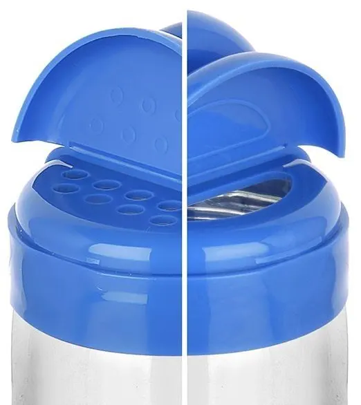 برطمان توابل زجاج بغطاء مزدوج من تيتيز، 190مل،ألوان متعددة، KC-207