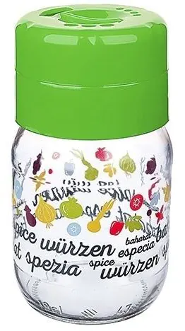 برطمان توابل زجاج بغطاء مزدوج من تيتيز، 190مل،ألوان متعددة، KC-207