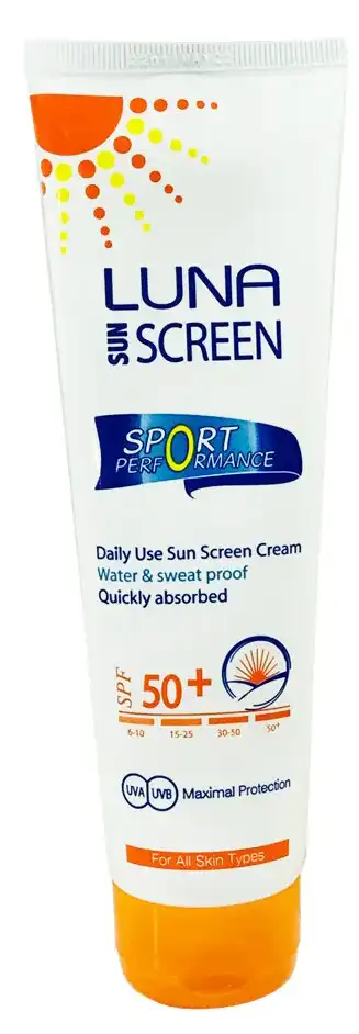 لونا صن بلوك كريم سبورت بعامل حماية من الشمس 50+ ،واقي شمس مناسب لجميع انواع البشره، 130 مل