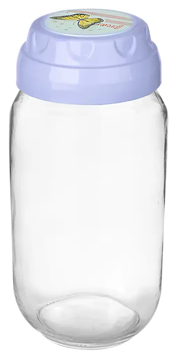 برطمان زجاج شفاف بغطاء مزخرف لف من تيتيز،1 لتر،ألوان متعددة ،KC-540