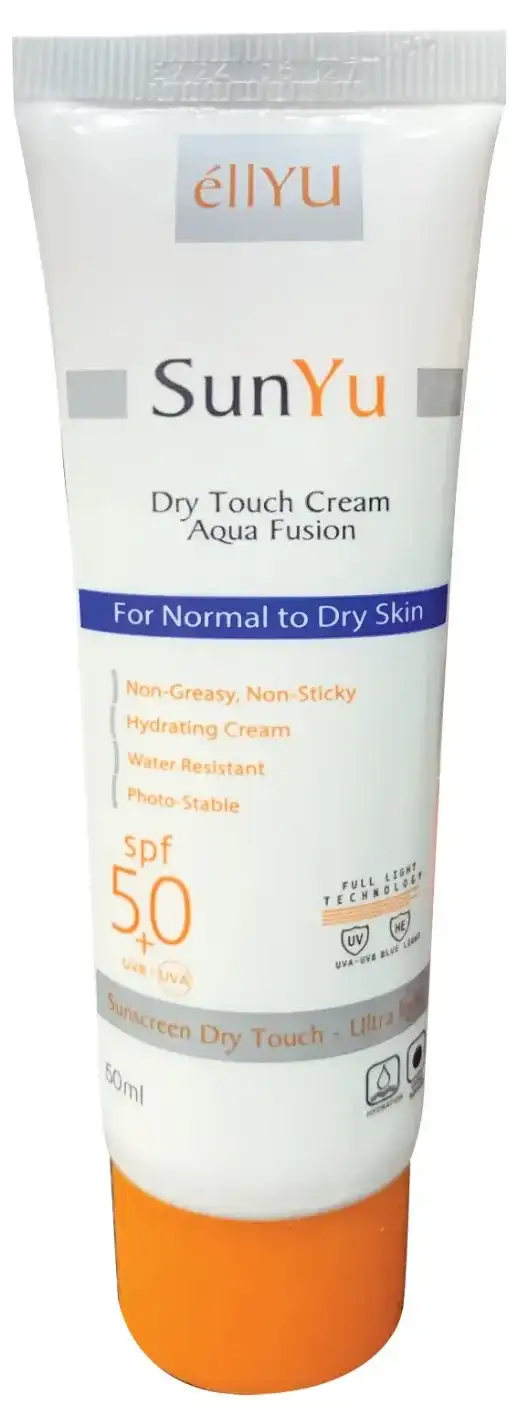 صن بلوك اليو سونيو كريم اكوا فيوجن بعامل حماية من الشمس 50+، صن بلوك للبشرة الجافة والعادية ، 50 مل