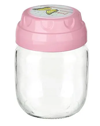 برطمان زجاج شفاف بغطاء مزخرف لف من تيتيز،425 مل،ألوان متعددة ،KC-537