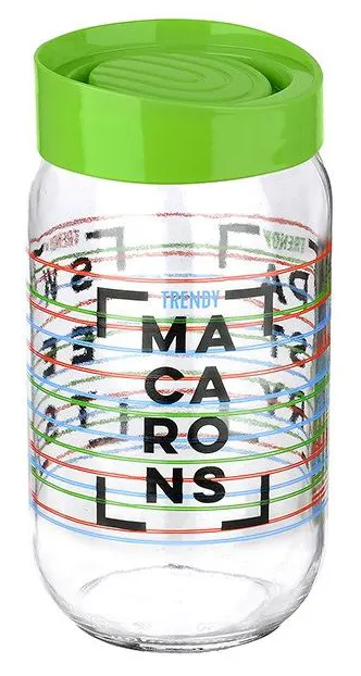 برطمان زجاج مزخرف بغطاء لف من تيتيز،1 لتر،ألوان متعددة،KC-530