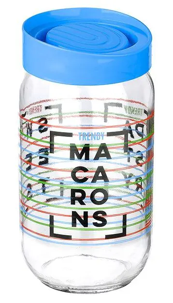 برطمان زجاج مزخرف بغطاء لف من تيتيز،1 لتر،ألوان متعددة،KC-530