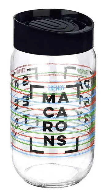 برطمان زجاج مزخرف بغطاء لف من تيتيز،1 لتر،ألوان متعددة،KC-530