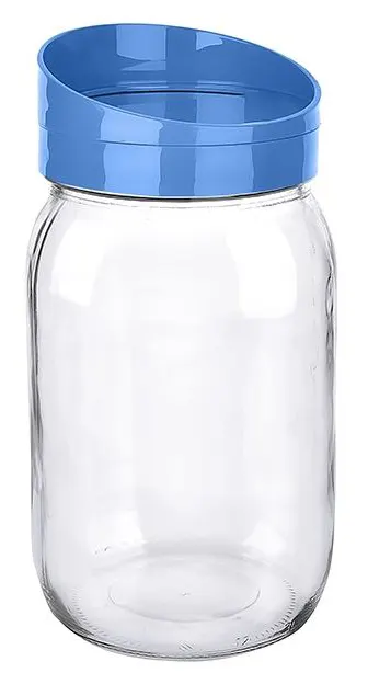 برطمان زجاج بغطاء لف من تيتيز، 1 لتر،ألوان متعددة ، KC-518