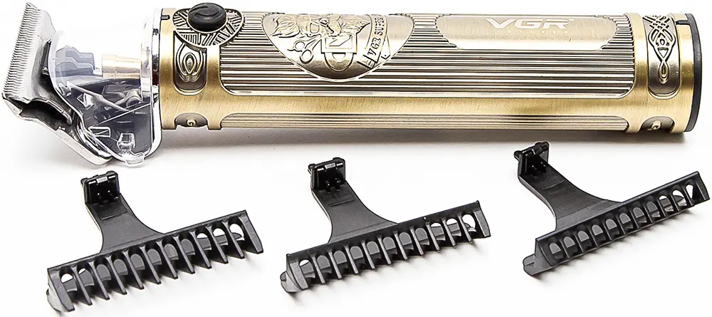 ماكينة حلاقة ذقن VGR ، قابلة للشحن، ، ذهبي-فضي، V-968