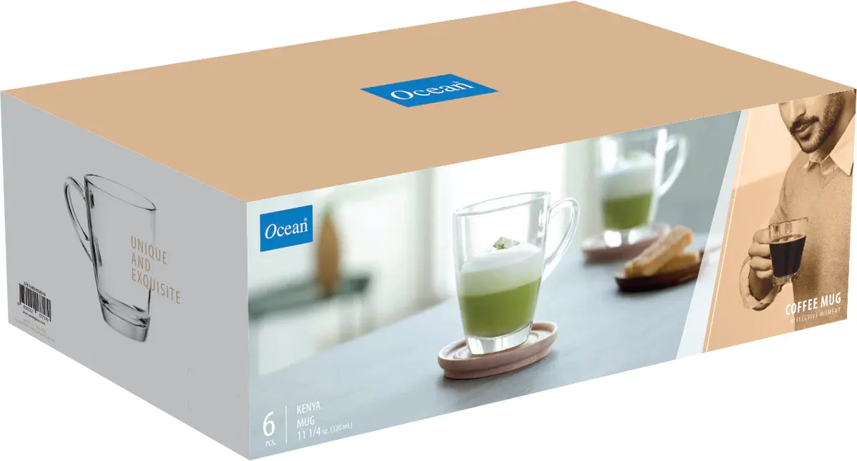 طقم مج كينيا من اوشن ،320 مل،6 قطع،شفاف