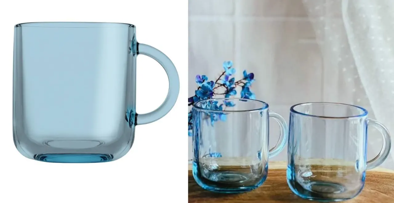 طقم مج ايكونك من باشابتشي، 245 مل،6 قطع،تركواز، 55192