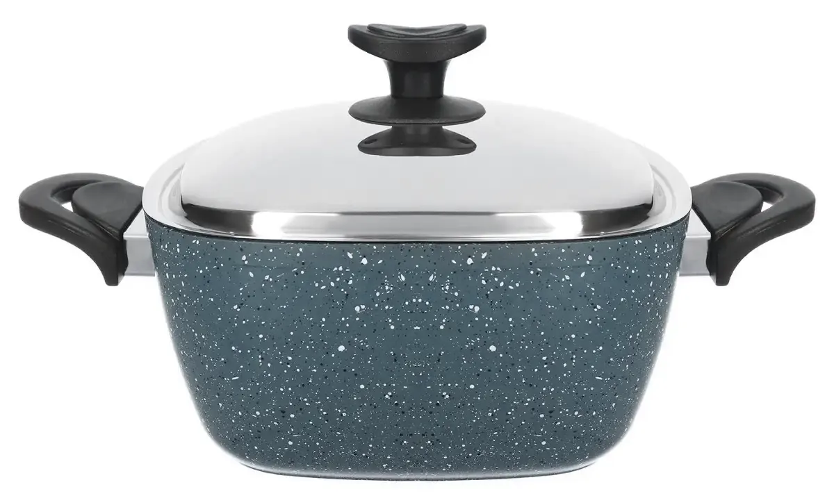 حلة جيرانيت تركي سافلون مربعة، مقاس 28، رصاصي