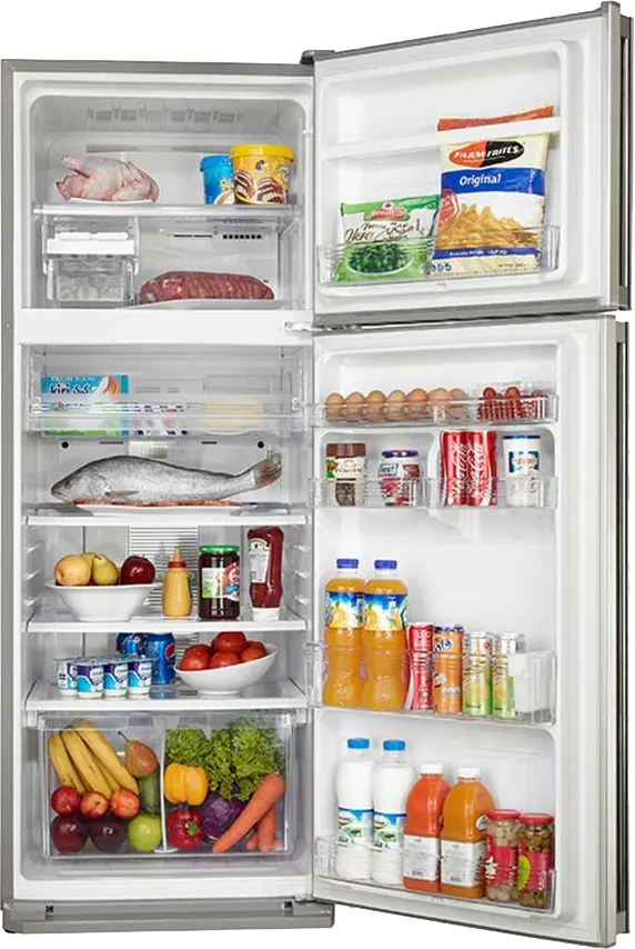 ثلاجة شارب نوفروست، سعة 385 لتر، 2 باب، فضي، SJ-48C-SL