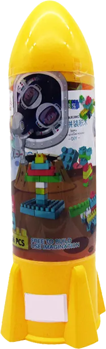 مجموعة مكعبات بناء شكل صاروخ، 106 قطعة، ألوان متعددة، 9953B