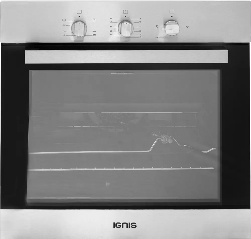 فرن بلت ان إيجنيس، 60 سم، غاز، 65 لتر، شواية غاز، مروحة، أسود*فضي، FGK60GGFX