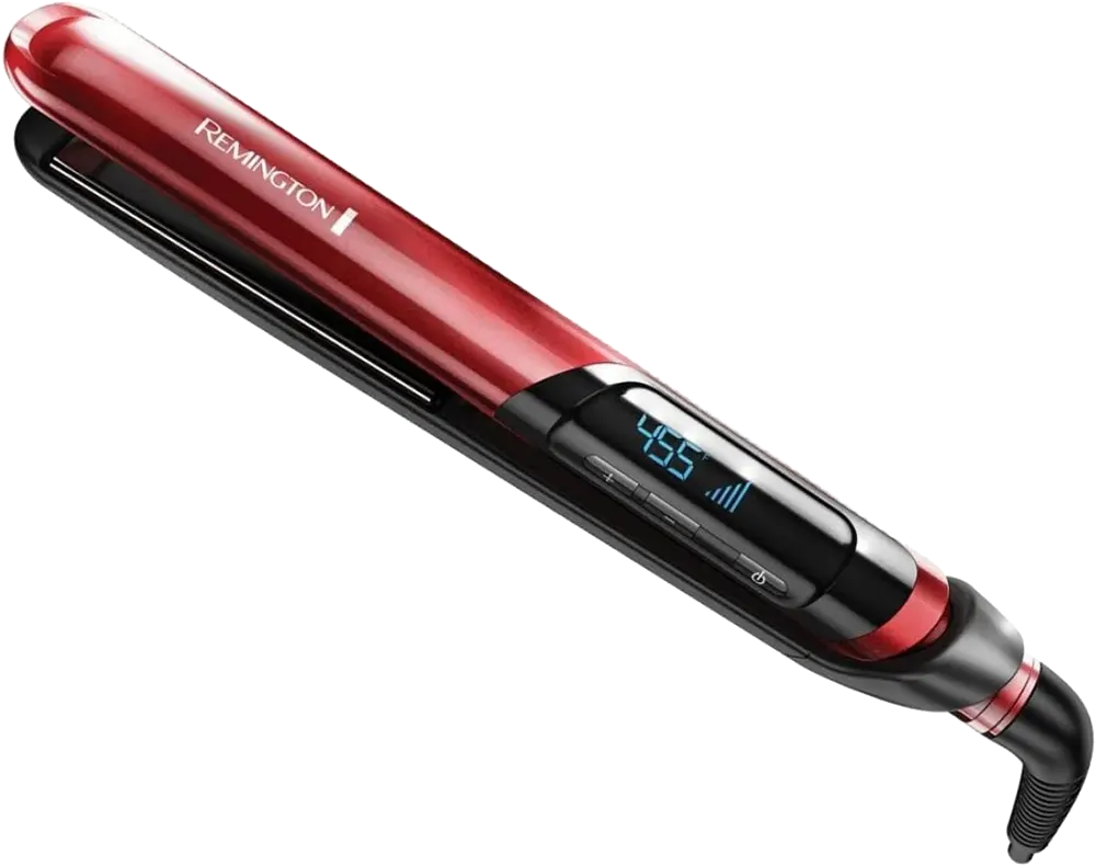 مكواة فرد الشعر ريمنجتون، ألواح سيراميك، شاشة ديجيتال، 240 درجة، أحمر ، S9600