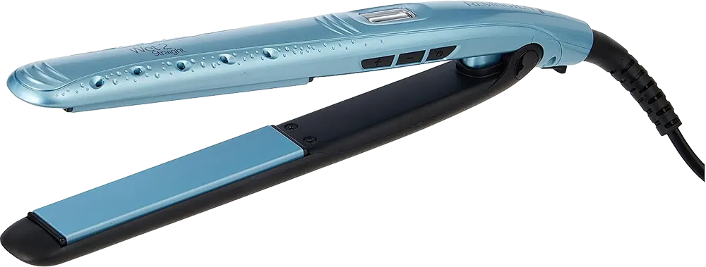 مكواة فرد الشعر ريمنجتون ويت تو ستريت، ألواح سيراميك، شاشة ديجيتال، 230 درجة، أزرق، S7300