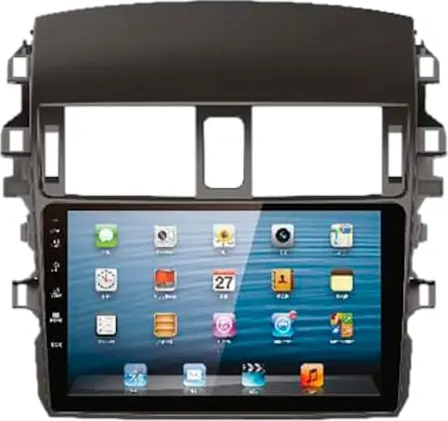 كاسيت شاشة للسيارة من بلاك فوليوم لسيارة تويوتا كرولا، بلوتوث، تاتش، لون أسود