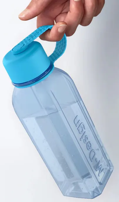 زجاجة مياة ام ديزاين، بلاستيك، 650 مل، أسود، 75075