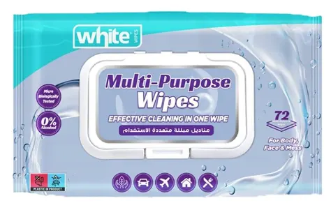 مناديل مبللة من وايت متعددة الأغراض ، 72 منديل