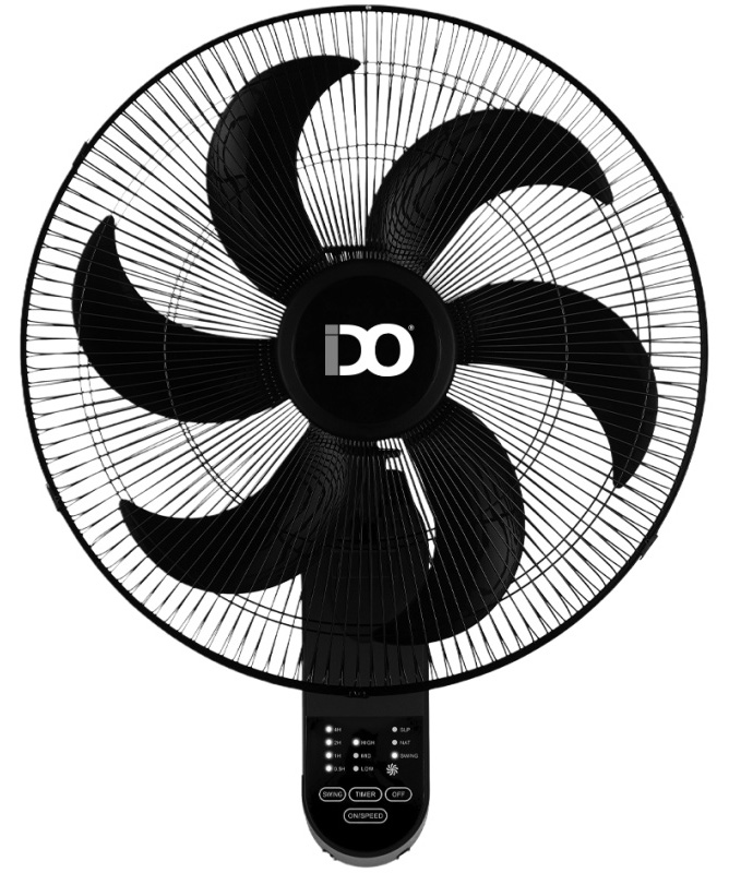 مروحة حائط  اى دو 18 بوصة، 3 سرعات، أسود، WF18RC-BK (بضمان النسيا)