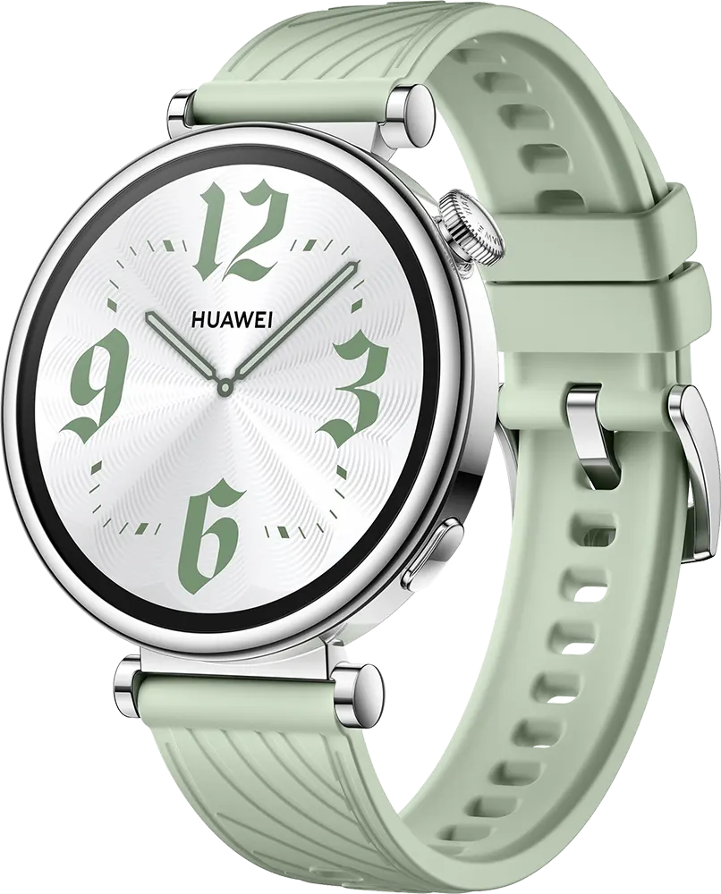 ساعة سمارت هواوي GT4، شاشة أموليد 1.32 بوصة، سوار مطاط، مقاومة للماء، لون أخضر، ARA-B19