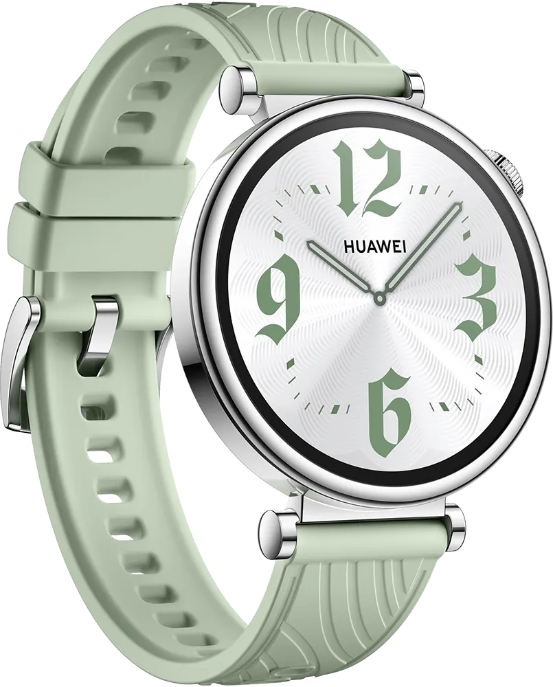 ساعة سمارت هواوي GT4، شاشة أموليد 1.32 بوصة، سوار مطاط، مقاومة للماء، لون أخضر، ARA-B19