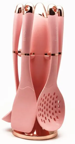 طقم توزيع بالحامل سيليكون الاندلس، 6 قطع ،روز A01