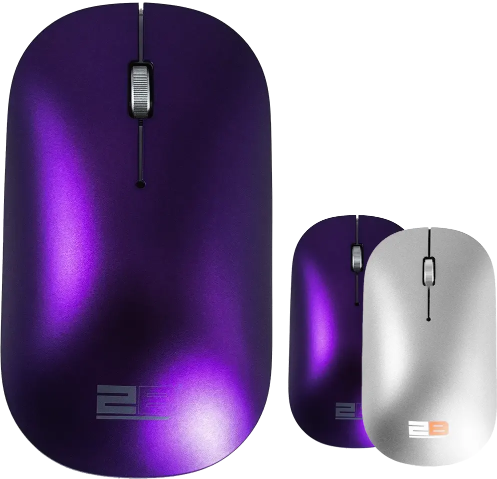 ماوس لاسلكي 2 بي، 2.4 جيجاهرتز، 4000 نقطة في البوصة، فضي-بنفسجي، MO878
