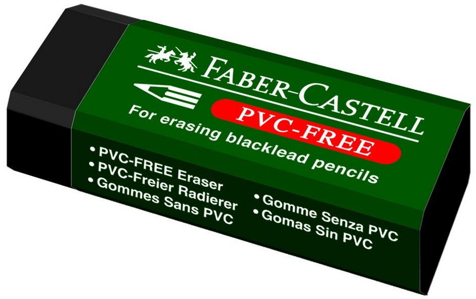 أستيكة فابر كاستل، مستطيلة، قطعة واحدة، خالية من مادة PVC، أسود