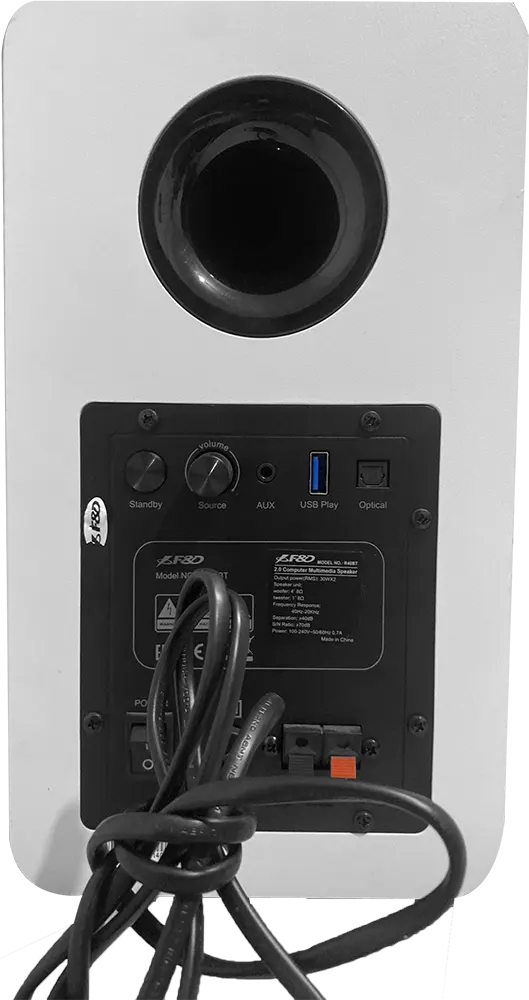 سماعات صب ووفر اف آند دي، بلوتوث، 60 وات، أبيض، R40BT