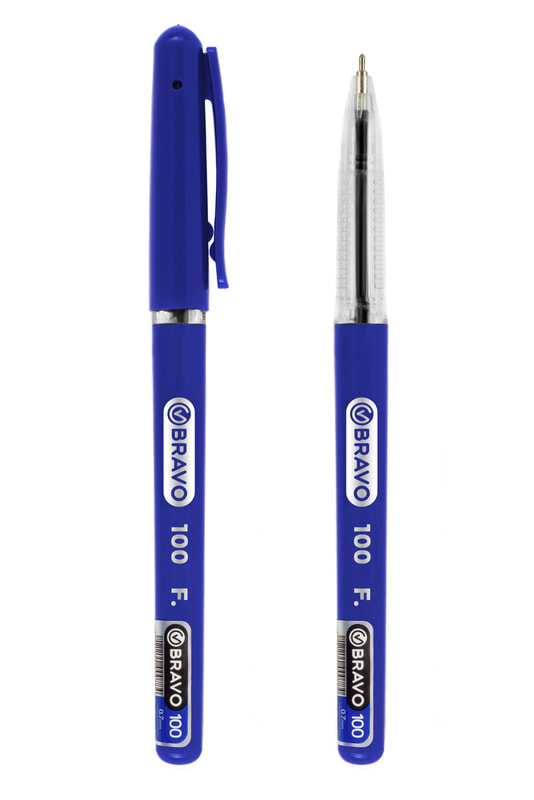 قلم حبر جاف برافو، أزرق، 100