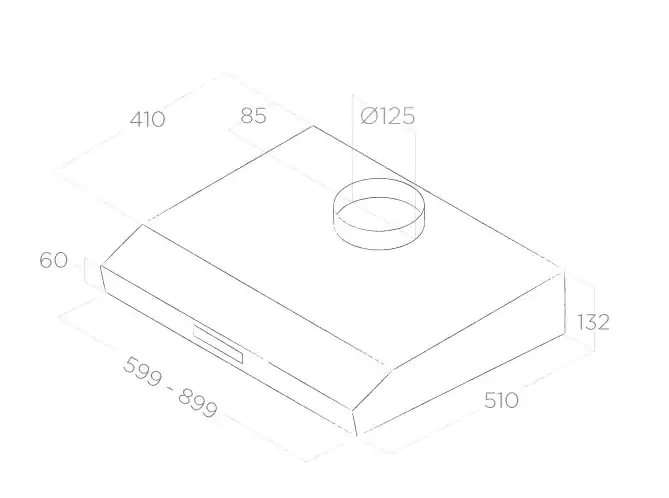 شفاط بلت ان اليكا مسطح ،90 سم، 3 سرعات، ستانلس ستيل، فضي، KREA ST IX F-90