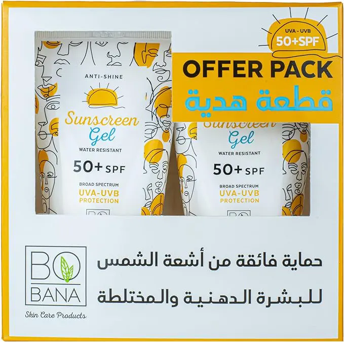 بوبانا صن بلوك جل، واقي شمس بعامل حمايه +50 ، 150 مل (1+1)