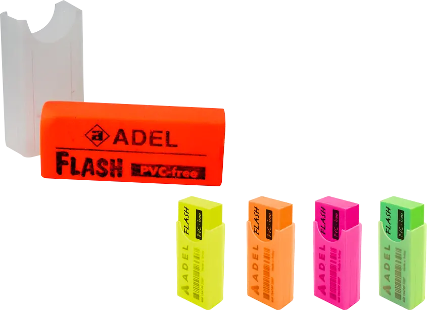 أستيكة اديل فلاش، مستطيلة، قطعة واحدة ، ألوان متعددة