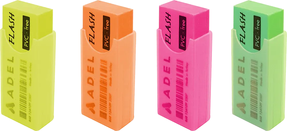 أستيكة اديل فلاش، مستطيلة، قطعة واحدة ، ألوان متعددة